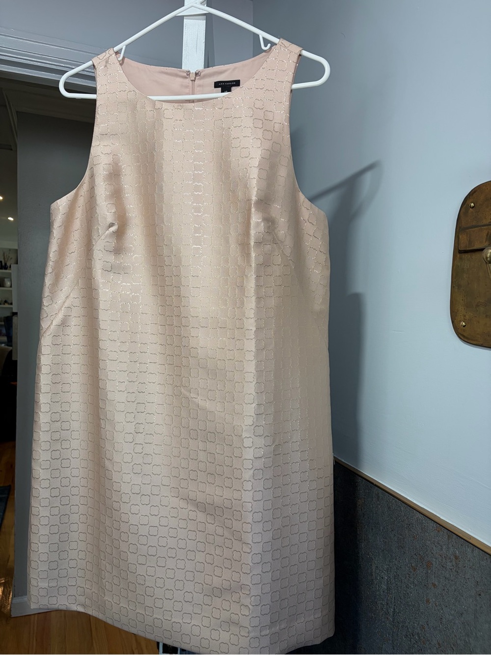 Ann Taylor Sleeveless Blush Pink Shift Dress